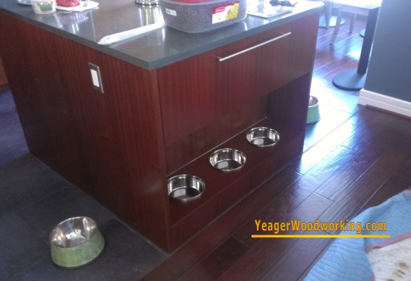 cabinet with built in dog bowls